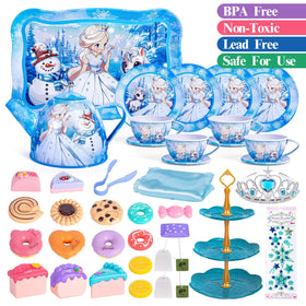 Hohosunlar tin plates and saucers complete pretend tea service
