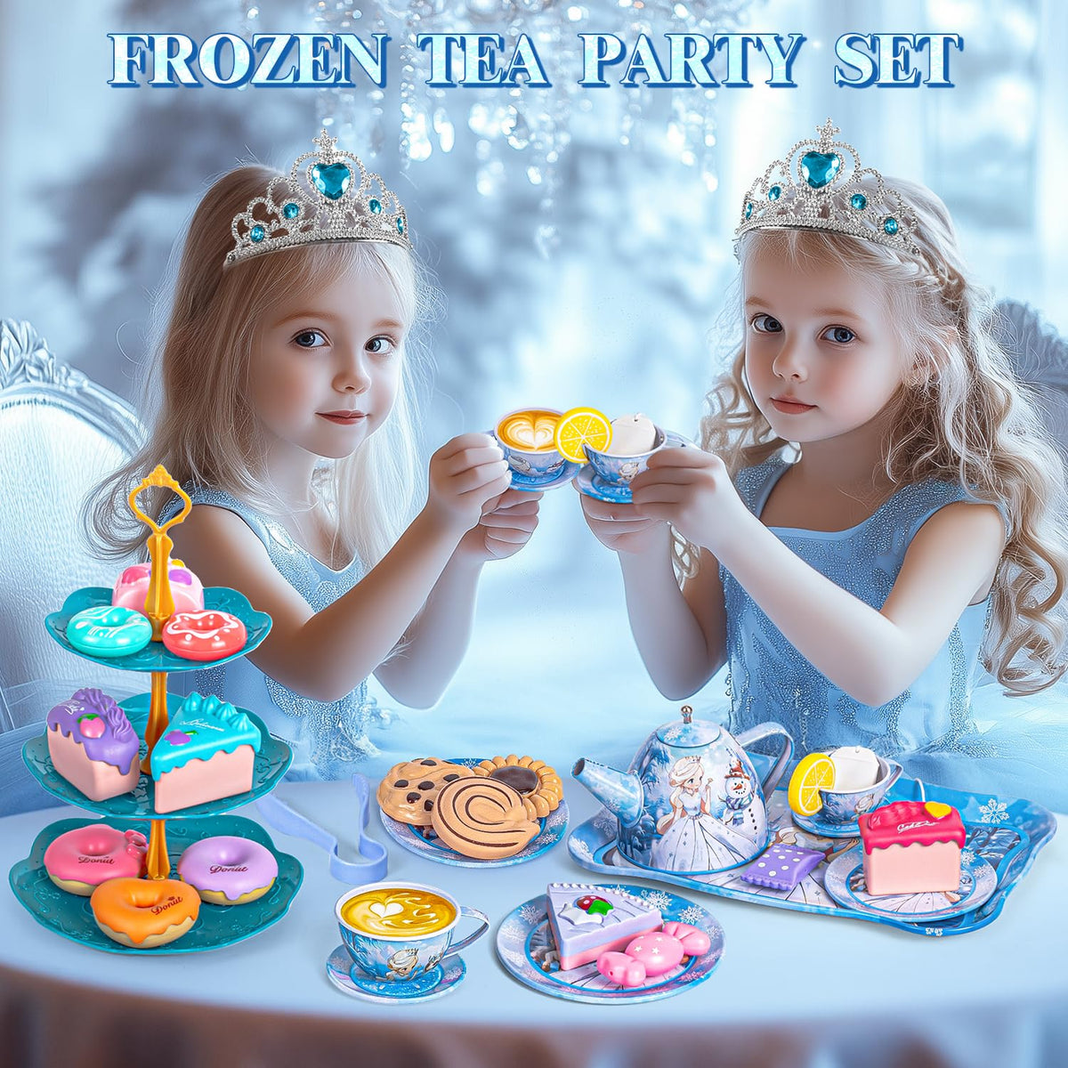 Hohosunlar frozen heart crown sparks royal dress-up moments
