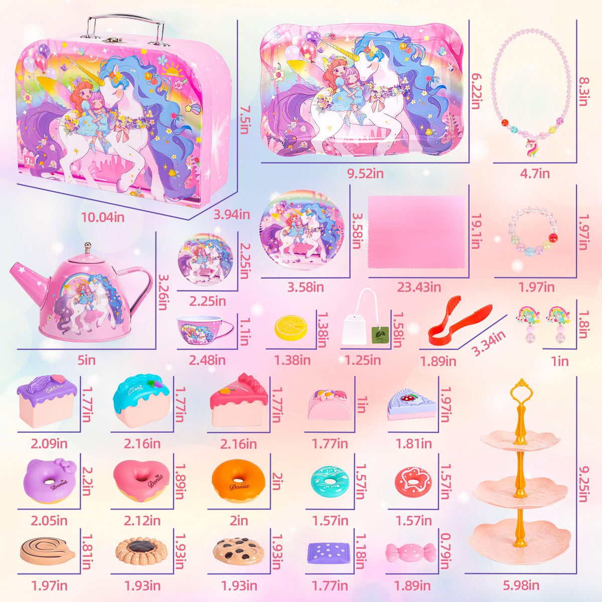 Hohosunlar Unicorn 3-tier cake stand for colorful dessert display