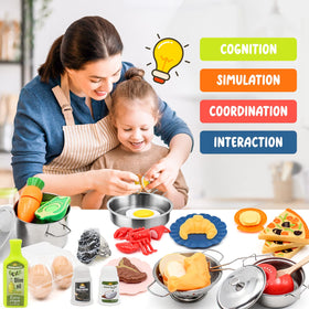 Hohosunlar wooden utensils for realistic stirring and serving during play