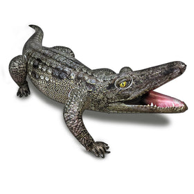 HOHQB 47-inch inflatable alligator pool toy ready to float and entertain outdoor parties.