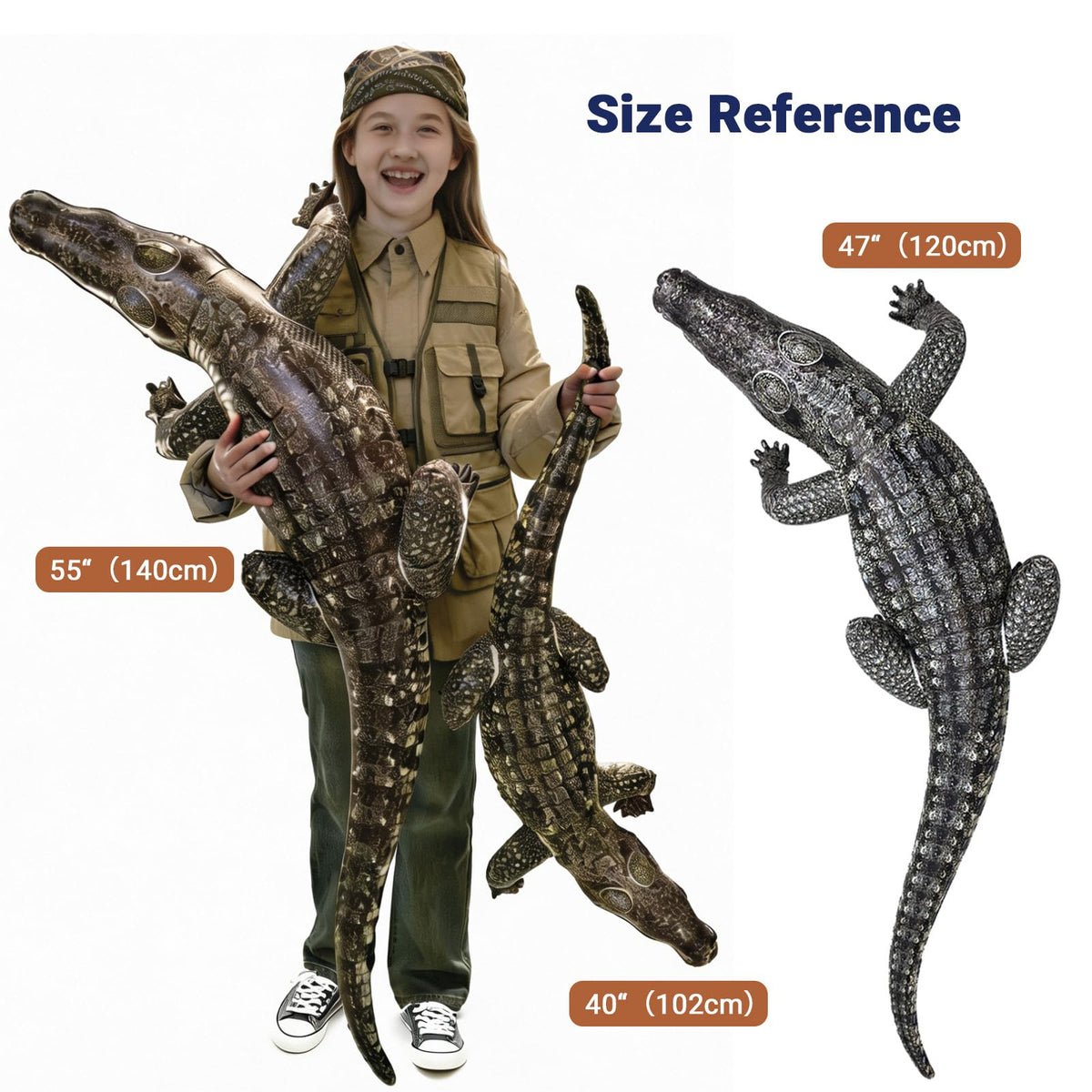 HOHQB lifelike alligator decor doubles as a pool float for summer gatherings.