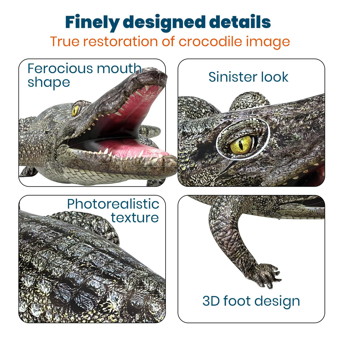 HOHQB inflatable alligator uses soft-elastic material for longer-lasting inflation.