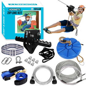 HOKINETY zipline 100ft backyard setup for safe family fun