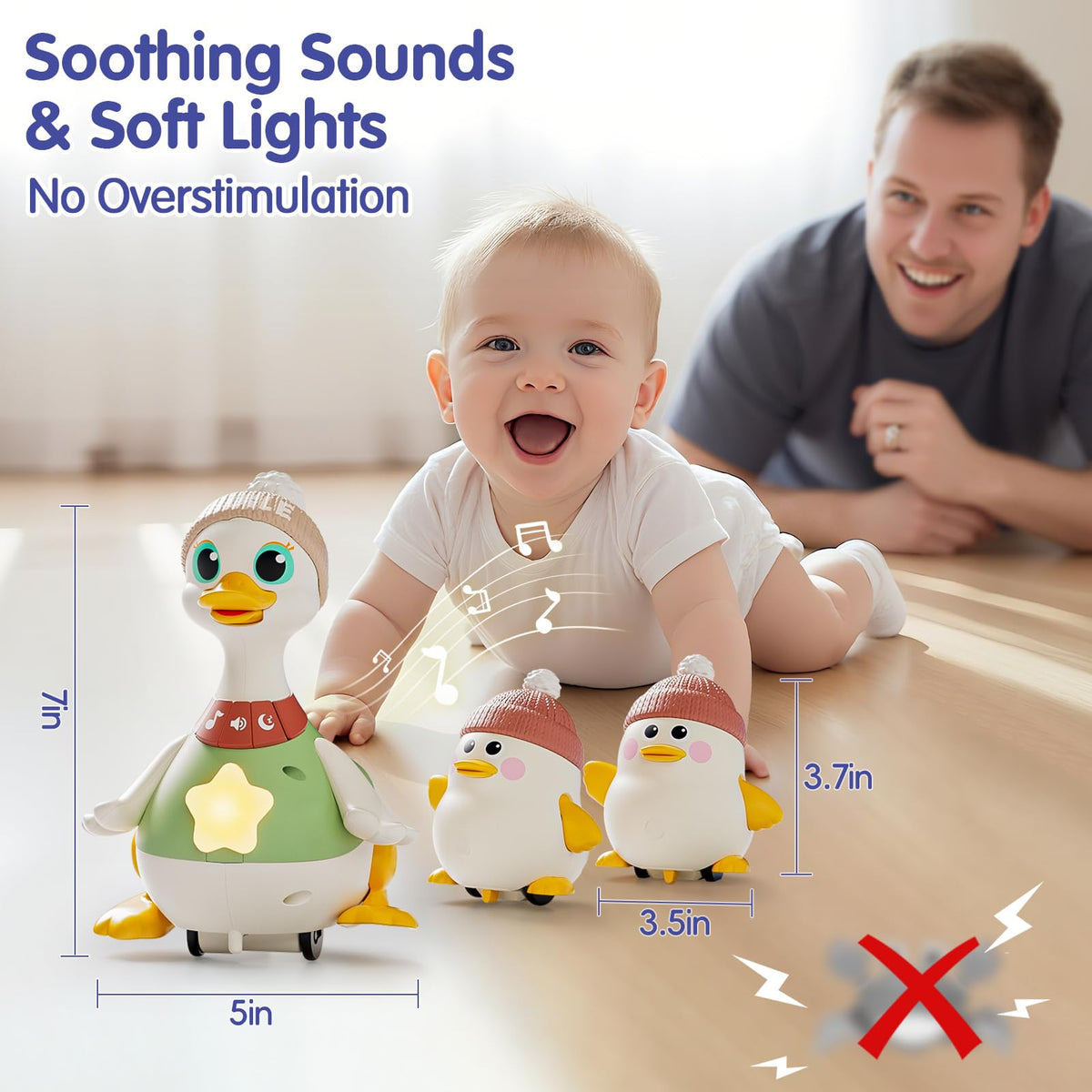 HOLA duck toy showcases lights and sounds to capture baby's attention