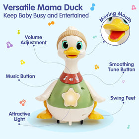 HOLA duck promotes tummy-time exploration with engaging movement and music