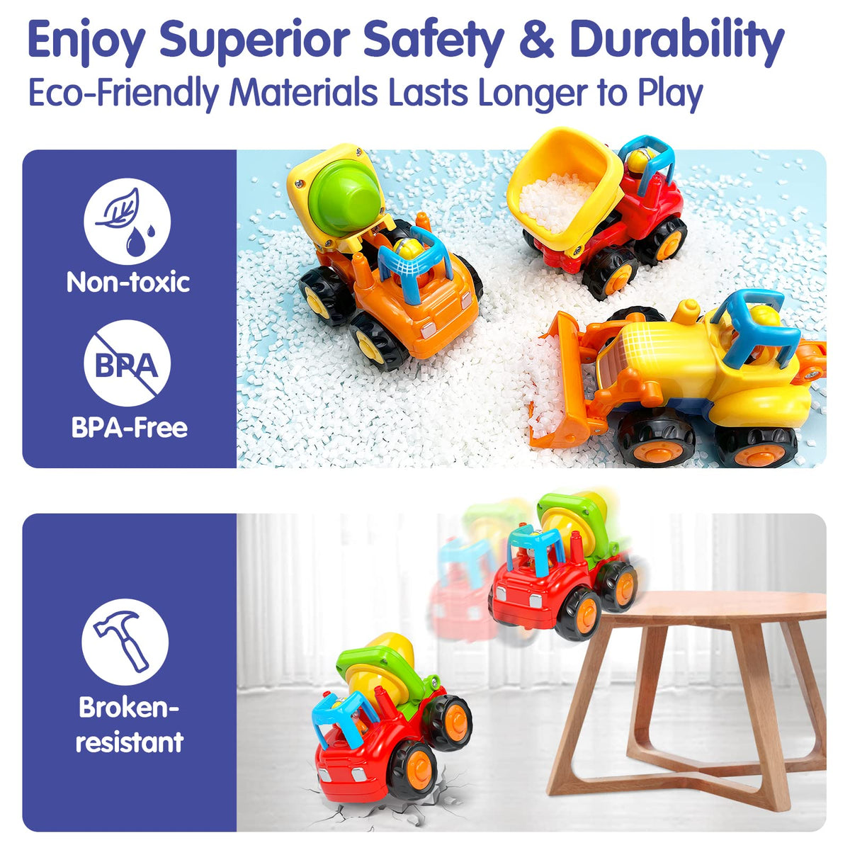 Hola Toys 4wd friction mechanism enables faster rolling on various surfaces.