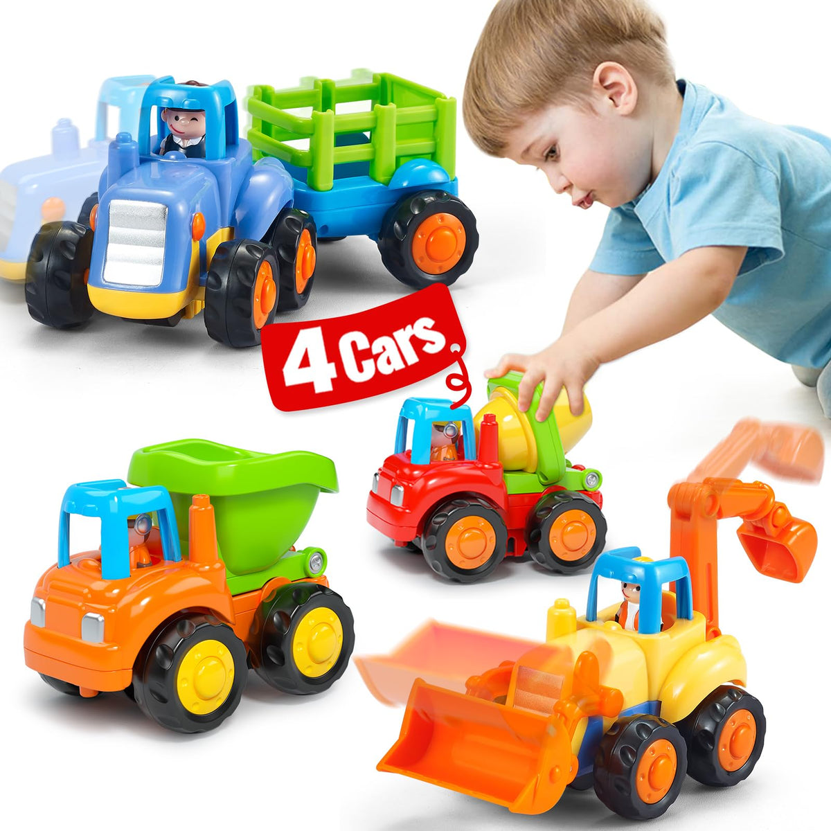 Hola Toys bulldozer truck helps develop early vehicle recognition through hands-on play.