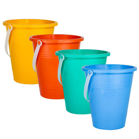 Holady 8 inch sand bucket set in four colors for beach play and sandbox building