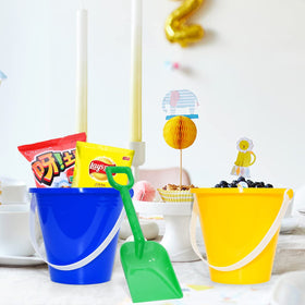 Holady durable sand buckets and shovels ready for years of beach games.
