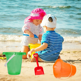 Holady kids beach tools arranged for easy beach or sandbox play.