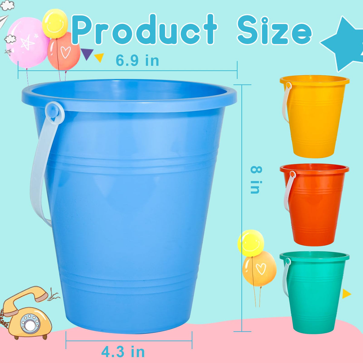 Holady sand bucket with ergonomic handle ideal for easy gripping at the beach