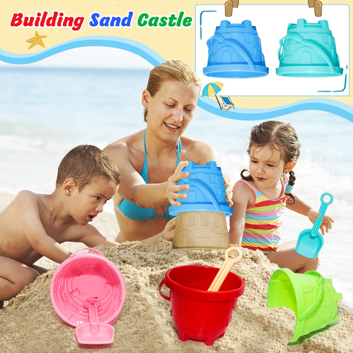 Holady stackable buckets save space when tidying up after sunny sessions