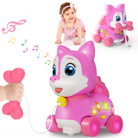 Holaxander musical-puppy-toy-6-12-months engaging babies with colorful lights.