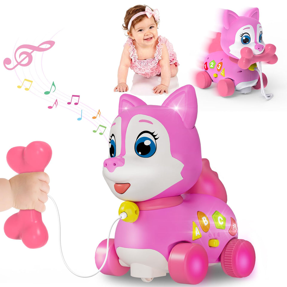 Holaxander musical-puppy-toy-6-12-months engaging babies with colorful lights.