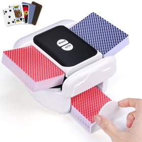 Holiky automatic card shuffler for two decks; quick, even shuffles.