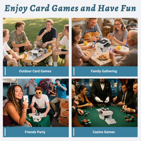 Holiky separated tray design simplifies moving shuffled cards.