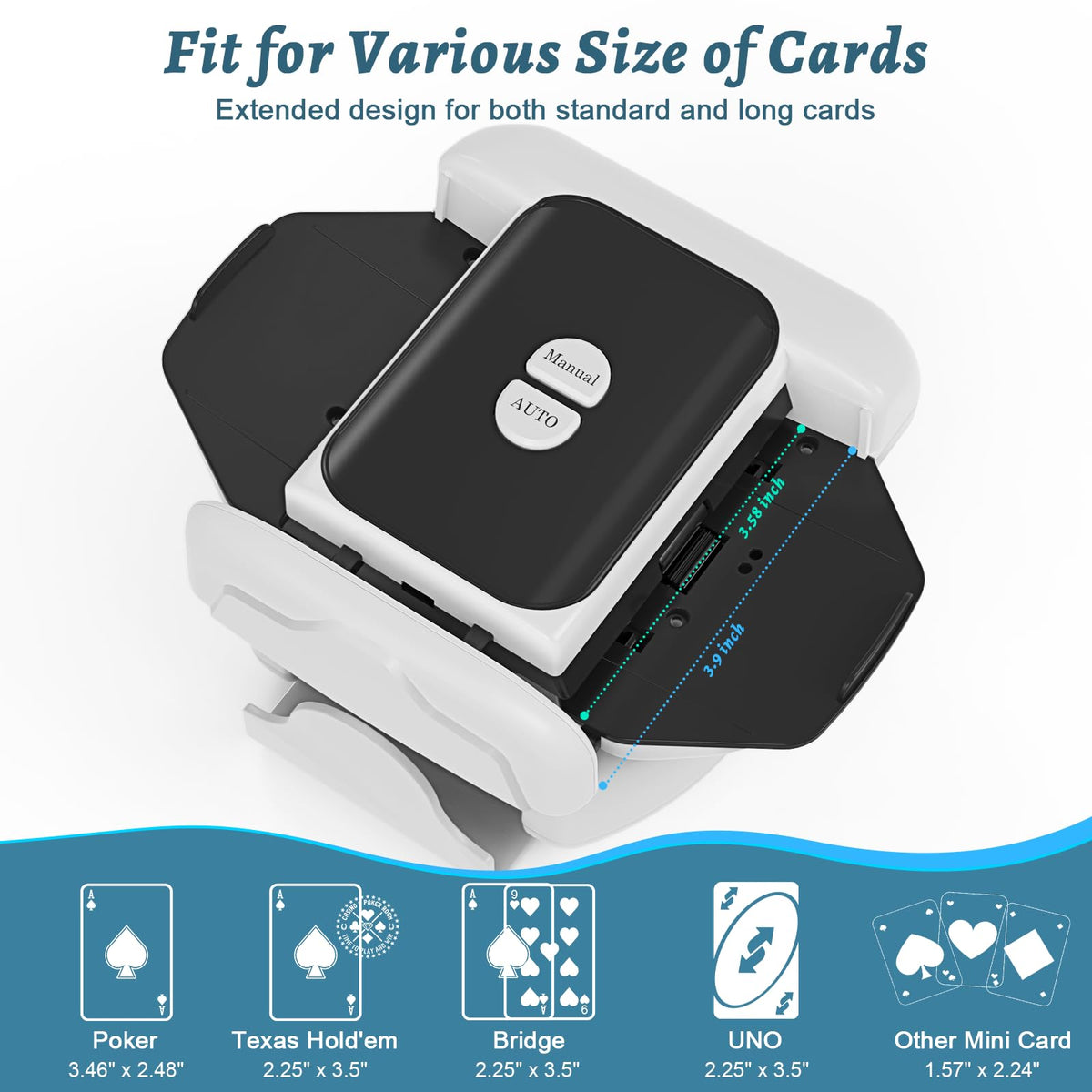 Holiky wide tray accommodates standard cards and UNO.