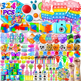 Holilure 324pcs party favors kit with colorful toys for celebrations.