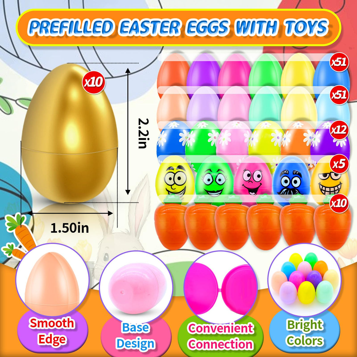 HOLILURE eggs with toys inside to boost egg hunt excitement