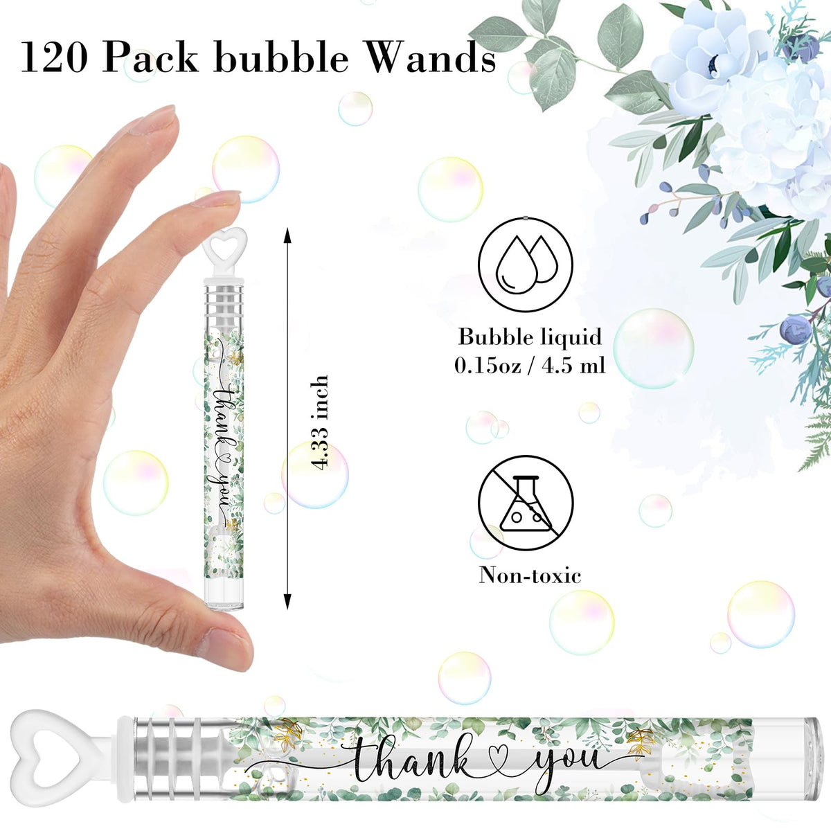 Hollowfly 120-count bubble wands bulk package for easy party favors.