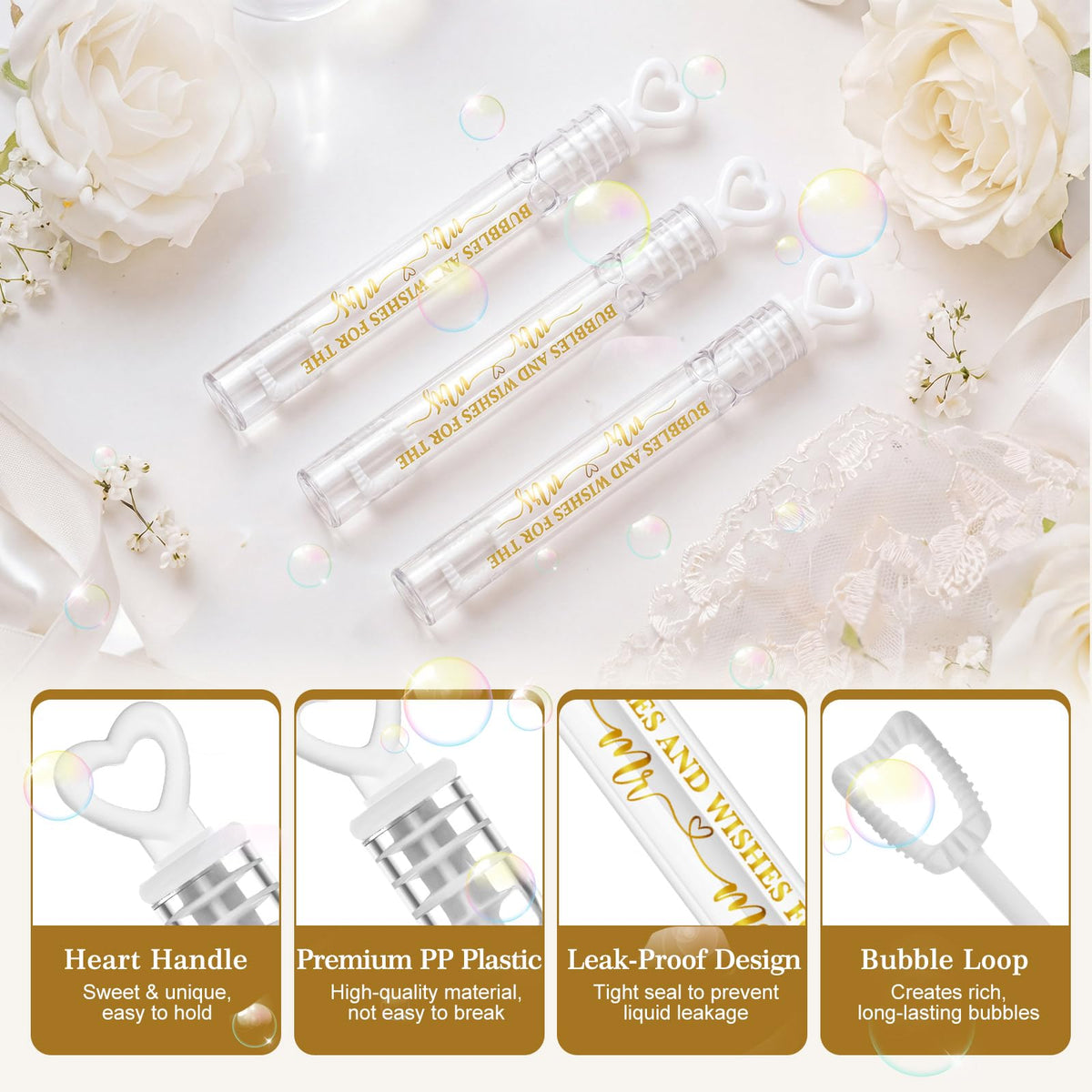 Hollowfly 120-piece bubble wand pack ready for weddings and showers
