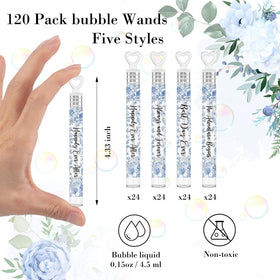 Hollowfly 120-count blue-black bubble wands ready for bulk party use.