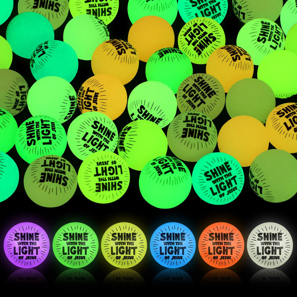 Hollowfly Christian glow ball 1.25 inch in white, ideal for church events.