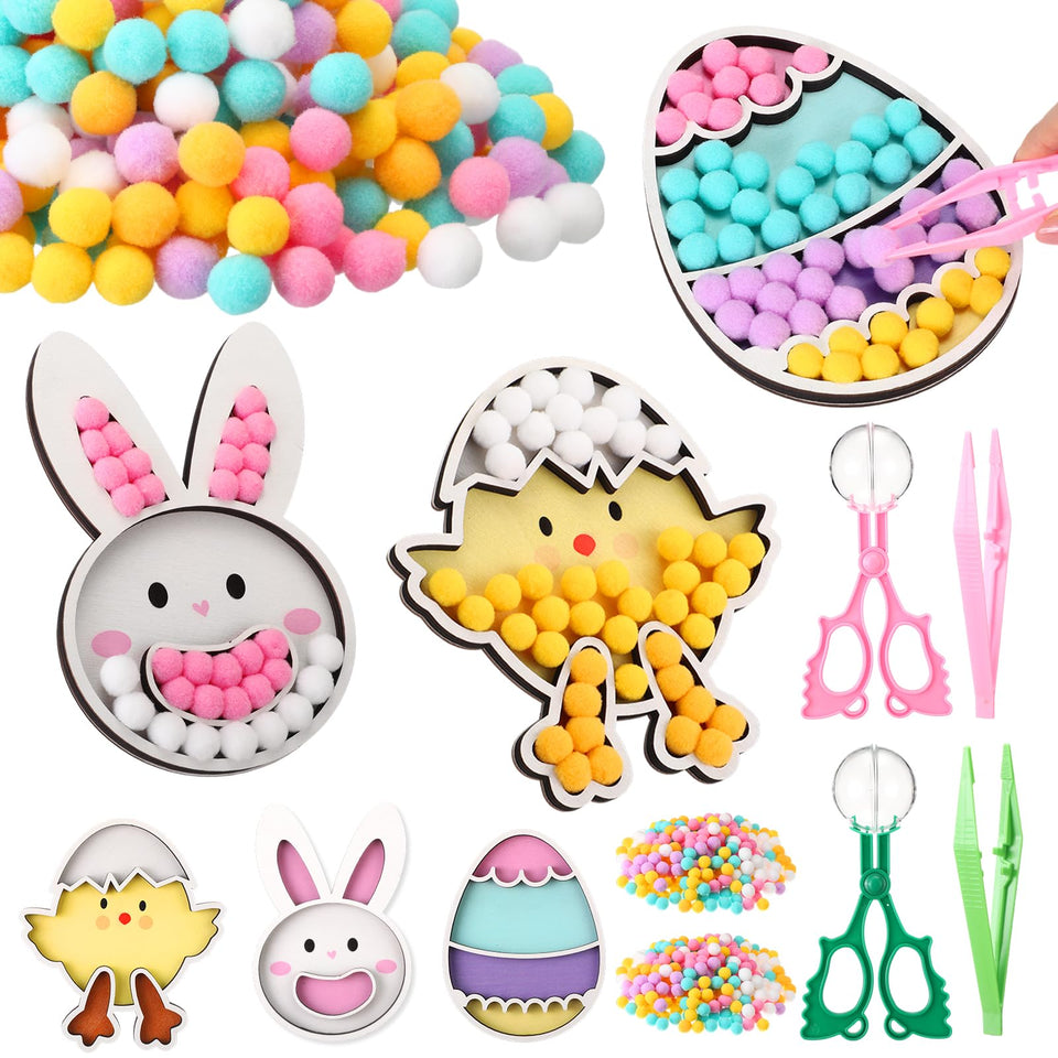Hollowfly Easter egg panel enhances color sorting and fine motor skills.