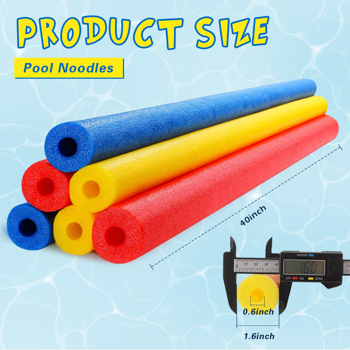 Hollowfly foam pool noodles display neon hues ideal for marking lanes and games.