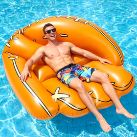 Hollowfly giant baseball glove pool float ready for pool fun and sun at backyard parties.