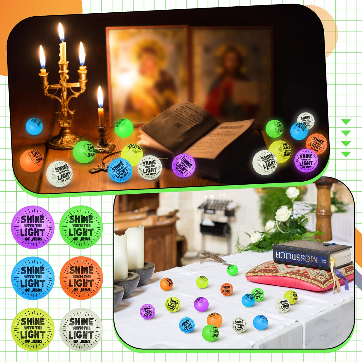 Hollowfly glow-bouncy-ball purple adds color variety to Sunday School activities