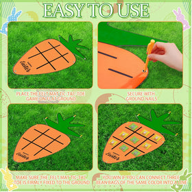 Hollowfly ground pegs secure mat firmly on grass for stable play.