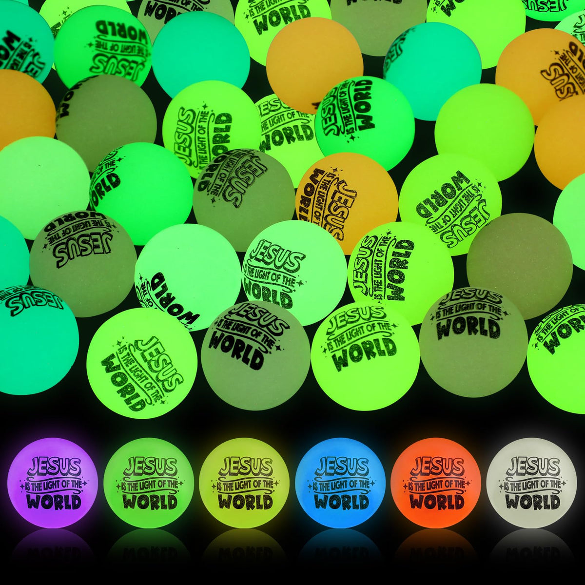 Hollowfly Jesus light world glow ball glows in dark for church activities.