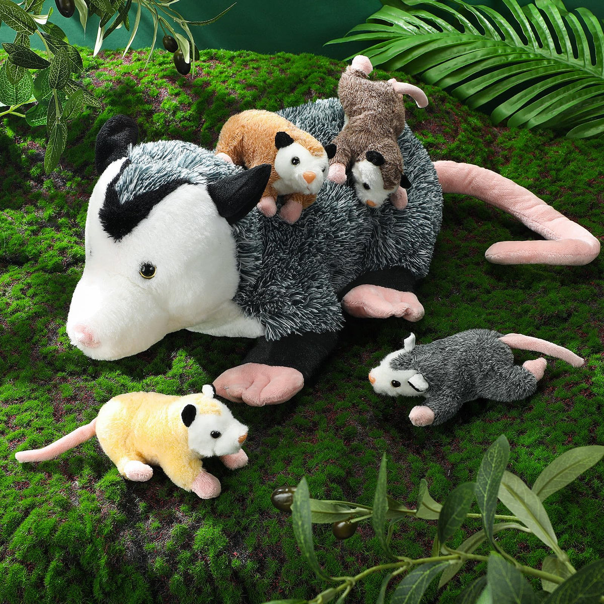 Hollowfly nursery decor and playset featuring a lovable opossum family.