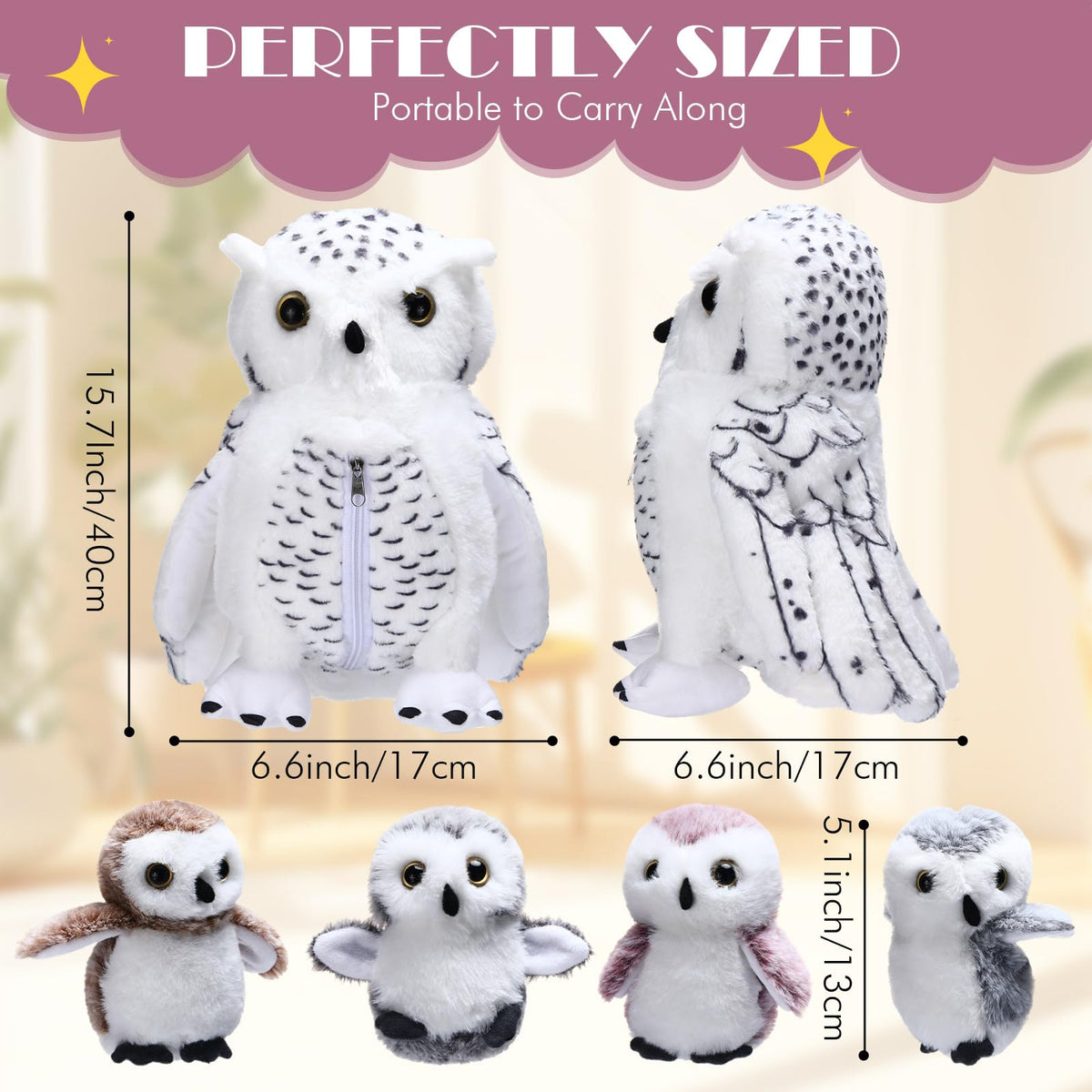 Hollowfly baby owl in light gray offers cozy comfort for kids