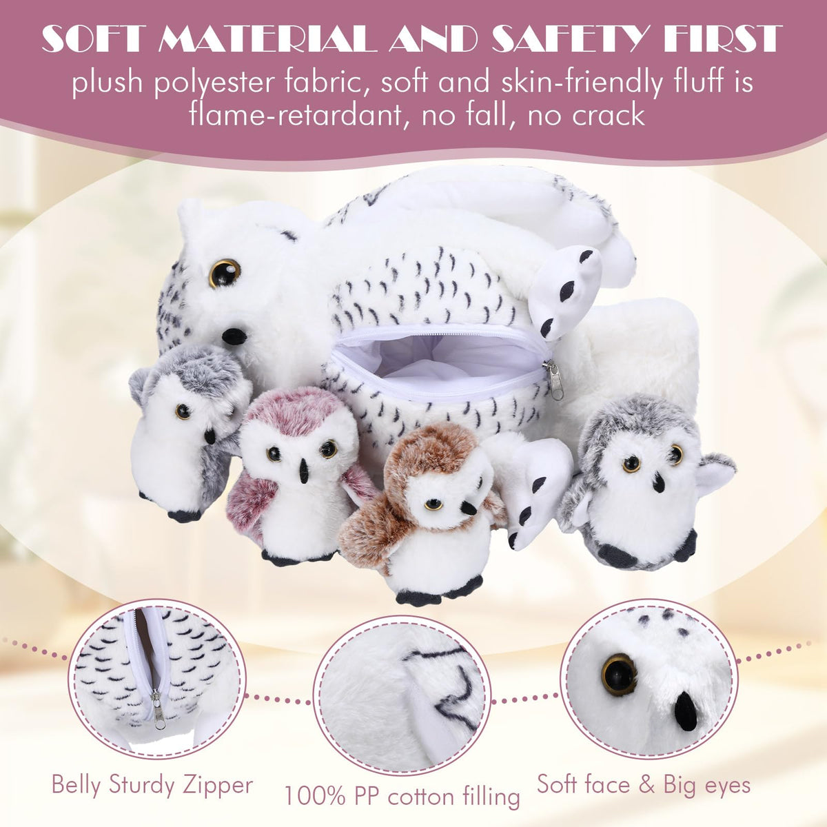 Hollowfly baby owl white gray complements nursery decor beautifully