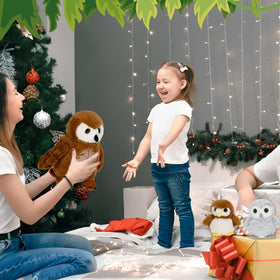 Hollowfly plush owls with zipper back, easy to tuck babies in after play.