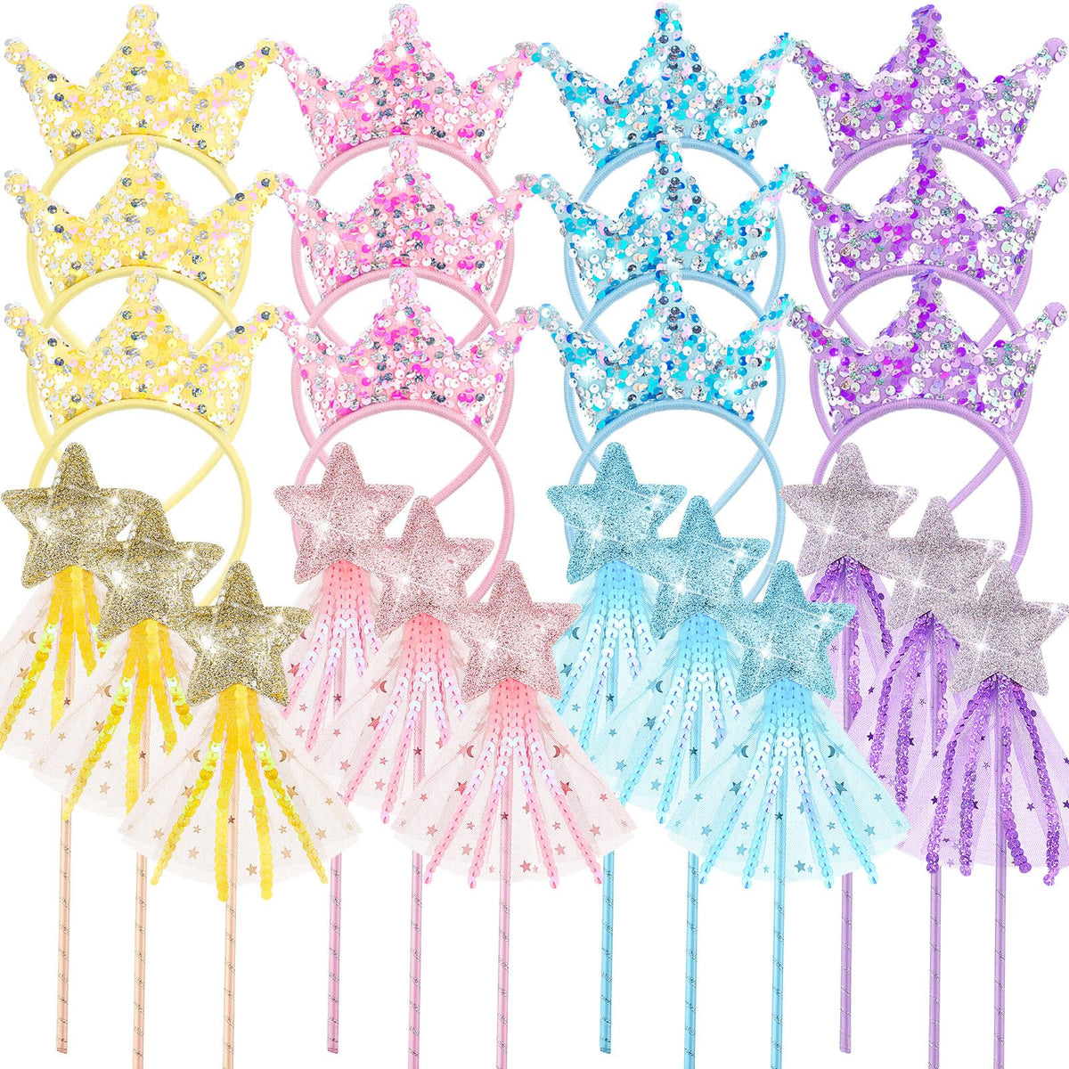 Hollowfly glitter star wand for imaginative princess play at parties