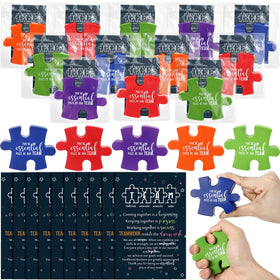 Hollowfly puzzle stress ball in five colors for team appreciation and workplace stress relief.