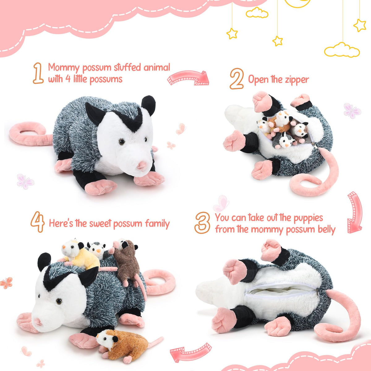 Hollowfly soft PP cotton plush with skin-friendly material for hugging.