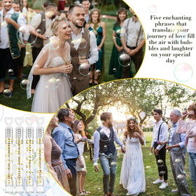 Hollowfly wedding bubbles used as charming party decorations.