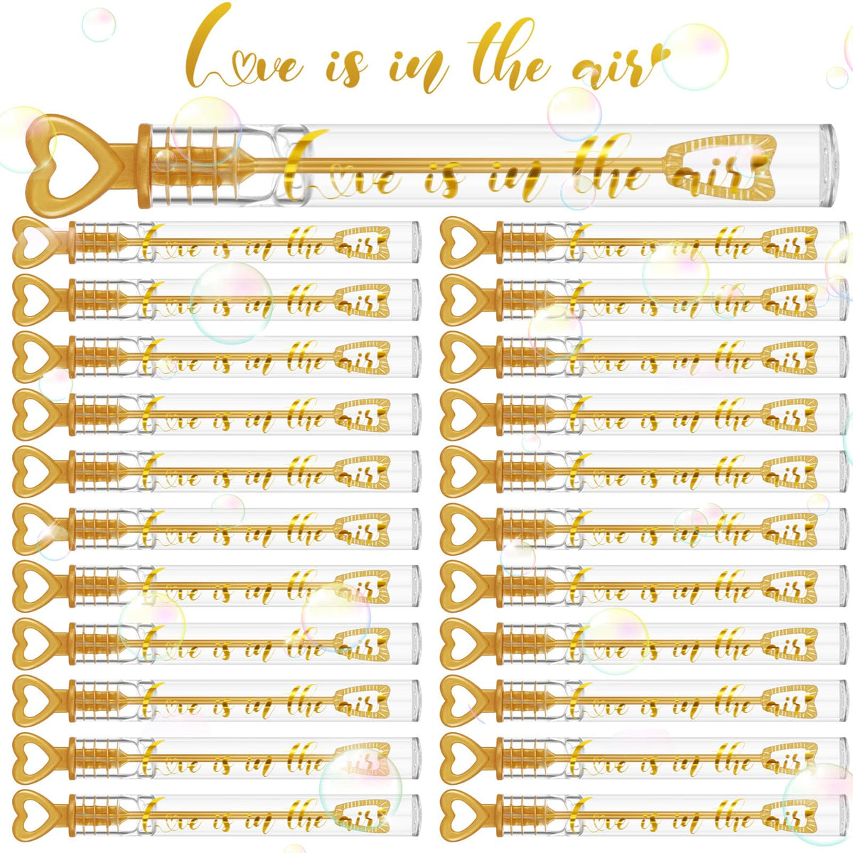 Hollowfly wedding bubble wands with heart design for festive celebrations.