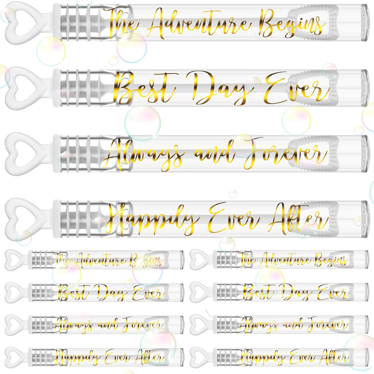 Hollowfly heart-design white wedding bubble wand for elegant send-offs.