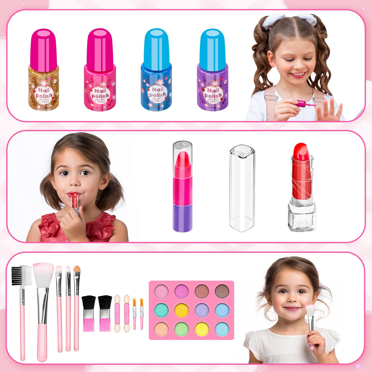 Hollyhi makeup brushes help kids practice fine motor skills during play