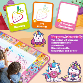 Hollyhi magic pen drawing on Aqua Water Doodle Mat for mess-free fun.