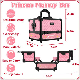 Hollyhi birthday gift idea pink makeup kit for girls