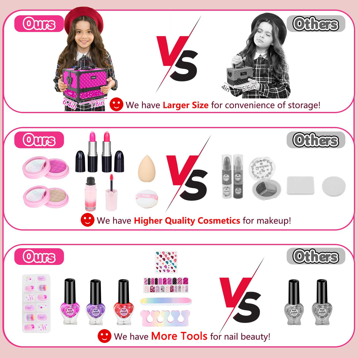 Hollyhi makeup tutorial booklet included to guide pretend beauty sessions