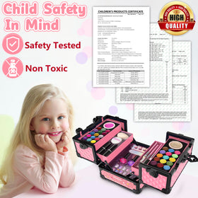 Hollyhi washable makeup for kids in pink safe for mess-free play