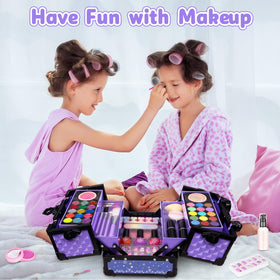 Hollyhi washable makeup kit, easy to clean with soap and water after play